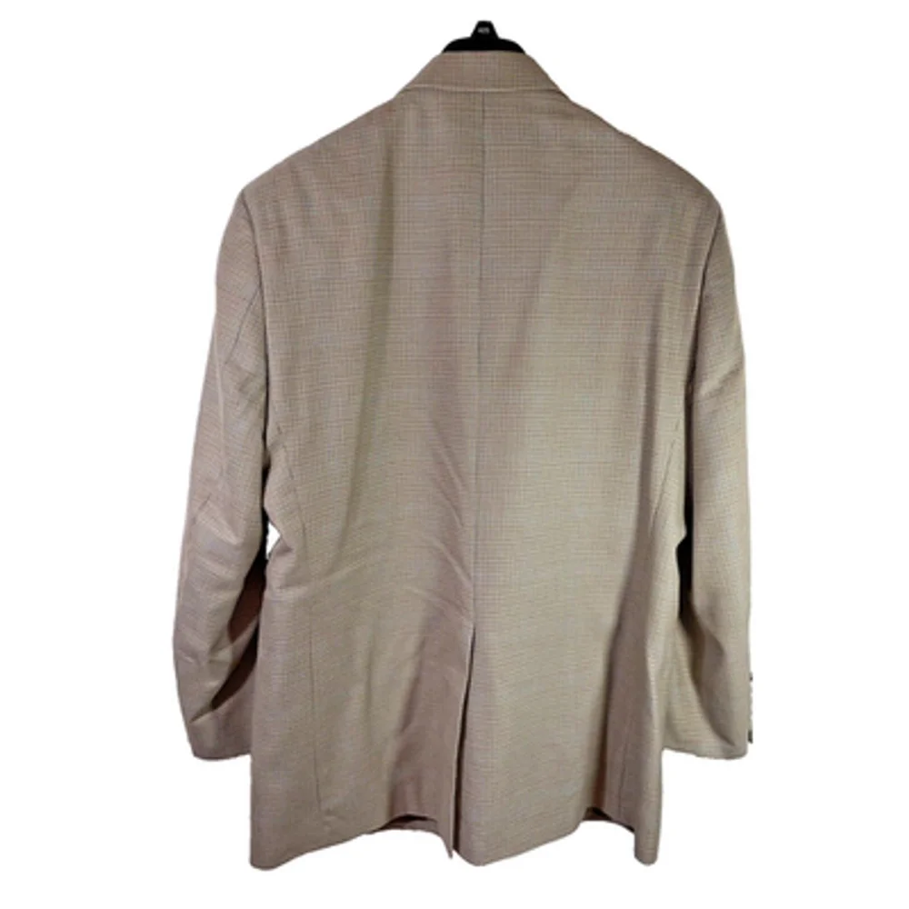 Macy's Club Room Brown Tan Houndstooth Sport Coat Blazer 42R